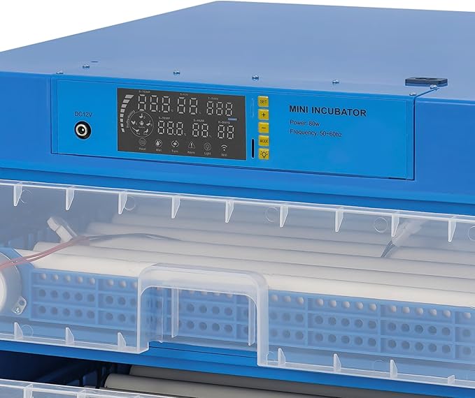 CNCEST Automatic Egg Incubator,Digital Poultry Hatcher Machine,LED Automatic Egg Turning & Temperature Control,32-210.2℉ General Purpose Incubator for Hatching Chicken Duck Quail Eggs (192 Egg)