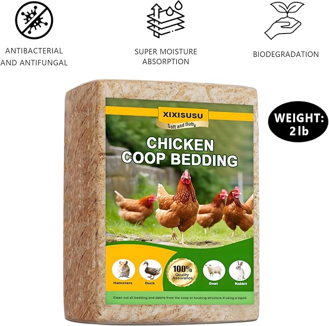 Pine Shavings, Wood Shavings, Chicken Coop, Small Animal Bedding, Chicken Coop Bedding, Odor Control for Pet Guinea Pigs, Rabbits, Hamsters, Gerbils, and Chinchillas (2 LB)