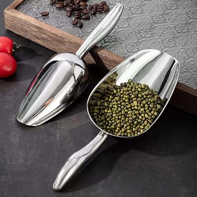 Stainless Steel Ice Scoop - Mini Ice Scoop for Freezer, Heavy Duty, Dishwasher Safe, 5 OZ