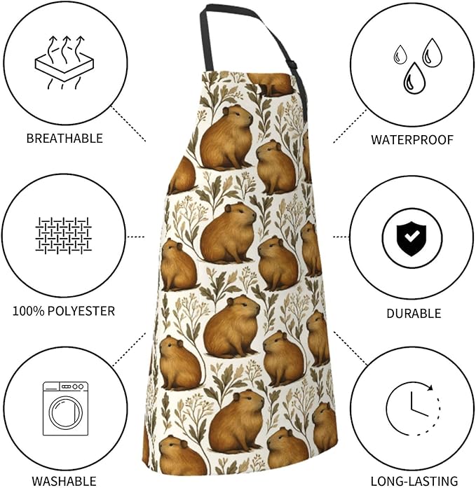 Serene Swan In Stream Adjustable Waterproof Apron Work Cooking Apron With Pockets For Men Women