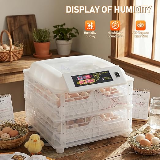 Winado Incubators for Hatching Eggs, 112 Egg Incubator with Automatic Egg Turning & Temperature Control, Egg Candler, and Day Counter for Chicken, Duck, and Quail Eggs Hatching