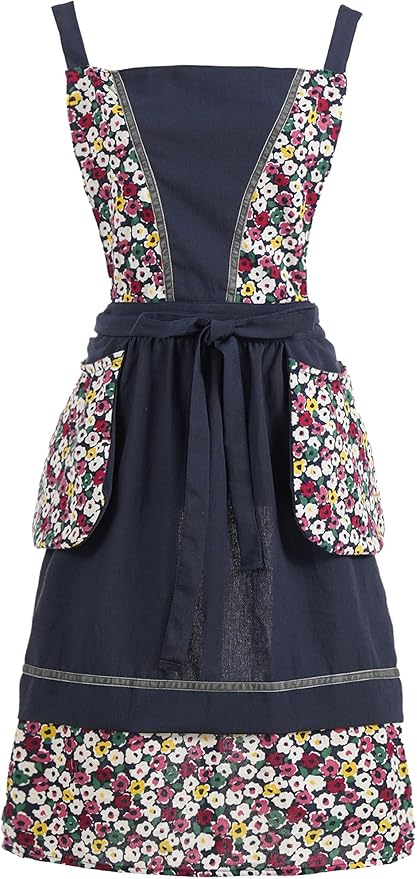 Kitchen Aprons for Women with Pockets Cute Vintage Chef Pinafore Apron for Gardening Cooking Baking Painting