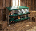 Chicken Nesting Box, 10 Compartments Roll Away Eggs Laying Boxes, Cleanable Pull Out Hen Roosting Boxes with Mental Leg, Durable & Easy to Install, Green
