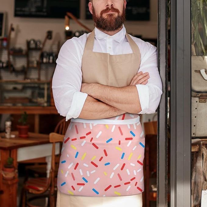 Short 3 Pockets Waist Waiter Waitress Half Apron Waterproof Chef Aprons