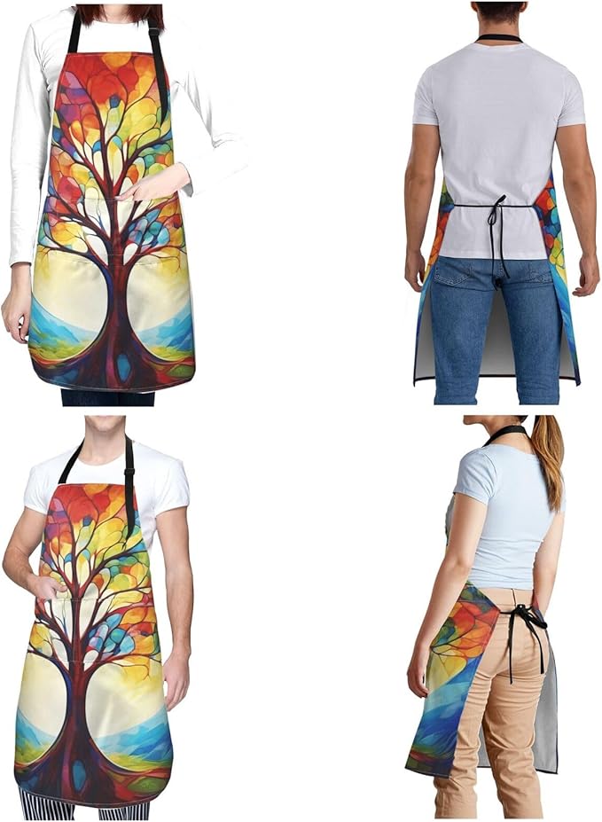 Waterproof Aprons for Women Men Adjustable Bib Cool Electric Guitar Apron Chef Cooking Aprons for Kitchen