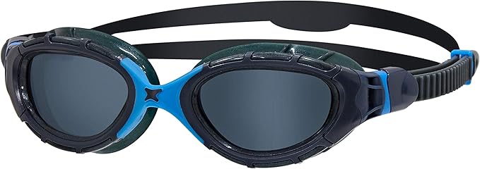 Zoggs Adult Unisex Predator Flex Anti-Fog UV Protection Curved Lens Ultra-Fit Gasket Quick-Adjust Swimming Goggles, 461041