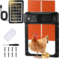 Automatic Chicken Coop Door Solar Powered with Remote Control, Auto Chicken Door with Timer & Light Sensor, Anti-Pinch Safety, Waterproof Aluminum Chicken Door with LED Display