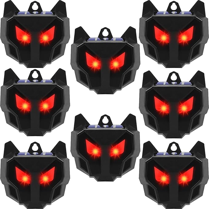 Solar Nocturnal Animal Repeller 8 Pack,Predator Lights for Chicken Coop,Coyote Deterrent Racoon Repellent Outdoor Deer Repellent Solar Predator Deterrent Light Skunk Repellent for Yard Protection