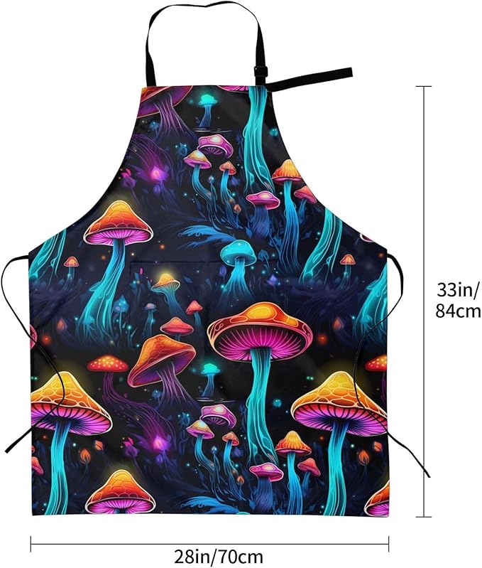 Shark Jumping Home Aprons 2 Pockets 33"×28" for Men Women, Ocean Sea Waterproof Kitchen Cooking Bib
