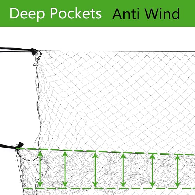 Mist Net Deep Pockets Nylon 110/2D 15mm Mesh Size Bird Netting,Invisible Net,Anti Wind System,Airport Bird Prevention (10x40 ft)