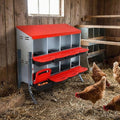 Metal Chicken Nesting Boxes, Roll Away Egg Collection with Lid Cover to Protect Eggs, Easy Clean Ventilated Design for Chicken Coop, Hen Roosting Boxes for Laying