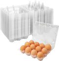 60 Pack Egg Cartons Cheap Bulk 1 Dozen Clear Empty Egg Cartons for Chicken Eggs Home Ranch Chicken Farm, Commercial Business Market Display, 3x4 Grids, M