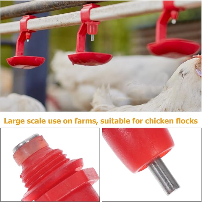 20pcs Automatic Chicken Waterer Nipples with Spring Head Poultry Water Drinker for Farm and Backyard Use Sturdy Chicken Water Feeding System for Quail