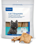 Virbac C.E.T.® Enzymatic Oral Hygiene Chews for Dogs, Small - Plaque & Tartar Control - Single Layer Beefhide with Exclusive Dual-Enzyme System & Tasty Chicken Flavor - Easy to Give Dog Dental Chew