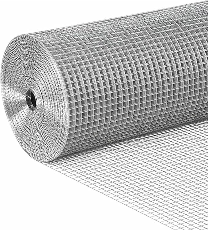 Hardware Cloth 1/2 inch 24'' x 50' 19-Gauge, Hot-Dip Galvanized After Welding, Chicken Wire Mesh Roll Wire Fencing Garden Fencing Gopher Wire