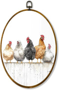 zewepri Chicken Wall Art, Farmhouse Decor – 8.6×11.4 Inches High-Density Canvas with Pre-Installed Hook for Easy Hanging, Ideal for Bedroom, Living Room, Study, or Gift for Art Lovers