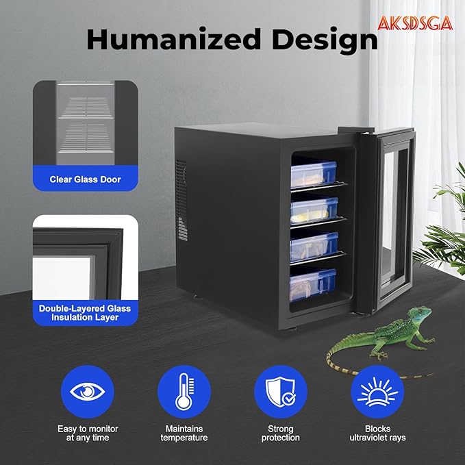 23L Reptile Incubator Cabinet Incubators for Hatching Eggs, Constant Temperature& Humidity Intelligent Reptile Egg Incubator with 10-40°C Cooling and Heating Temperature Control