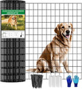 Welded Wire Fence 36inch x 50ft, Black PVC Coated Garden Fencing, 2 inch x 3inch 16Gauge Chicken Wire Fence Roll, Anti-Rust Metal Fencing for Yard Plant Protection Poultry Netting