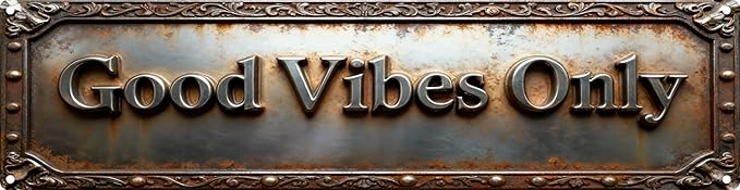 Vintage Tin Good Vibes Only Sign Retro Metal Sign Suitable For Home Street Shop Garage Bar Farm Garden - Multi-Purpose For Indoor/Outdoor Use Plaque 4x16 Inch