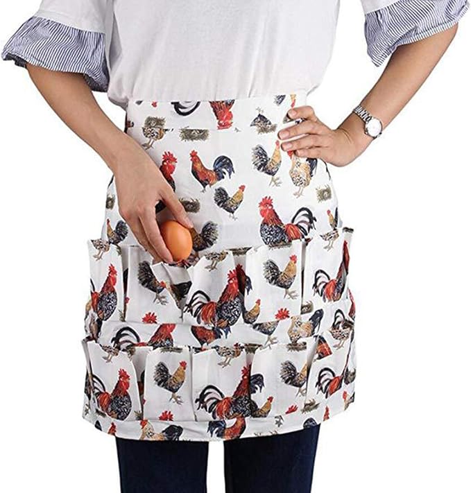 Sefiron Chicken Egg Collecting Apron,12 Deep Pockets for Hense,Duck,Goose Eggs