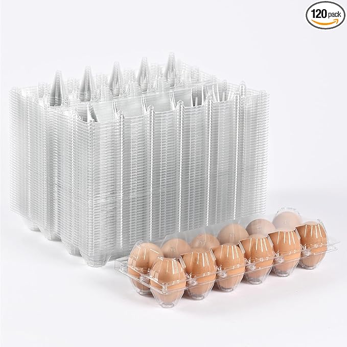 120 pc clear plastic Egg Cartons Cheap Bulk, 12grid Reusable Eggs Carton Bulk, clear plastic egg cartons,Egg cartons cheap bulk Perfect for Family, Farm, Markets, Display(2 * 6)
