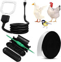 150w/250w/500w Livestock Water Heater De-icer, Submersible Cast Aluminum Utility Heated for Farm Poultry Water Trough, Tank, Bird Bath, Chicken Coop with Thermostat for Winter(Black,150w)