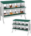 Metal Nesting Boxes for Chickens-8 Compartment Chicken Nesting Box for Laying Eggs, Wall Mountable Roll Away Laying Boxes for Hens and Chicken Coop