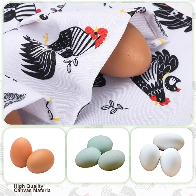 Egg Collecting Apron, 12 Pouches Chicken Egg Apron, Farmhouse Aprons for Chicken, Duck, Goose, Bird, Various Poultry Collection Parent-Child Activities