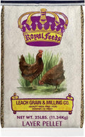 LEACH GRAIN & MILLING CO. 16% Protein Layer Pellets 25 lbs - Chicken Food for Laying Hens, Premium Feed for Chicken, Duck & Game Bird, Support Healthy Shells & Complete Daily Nutrition for Your Hens