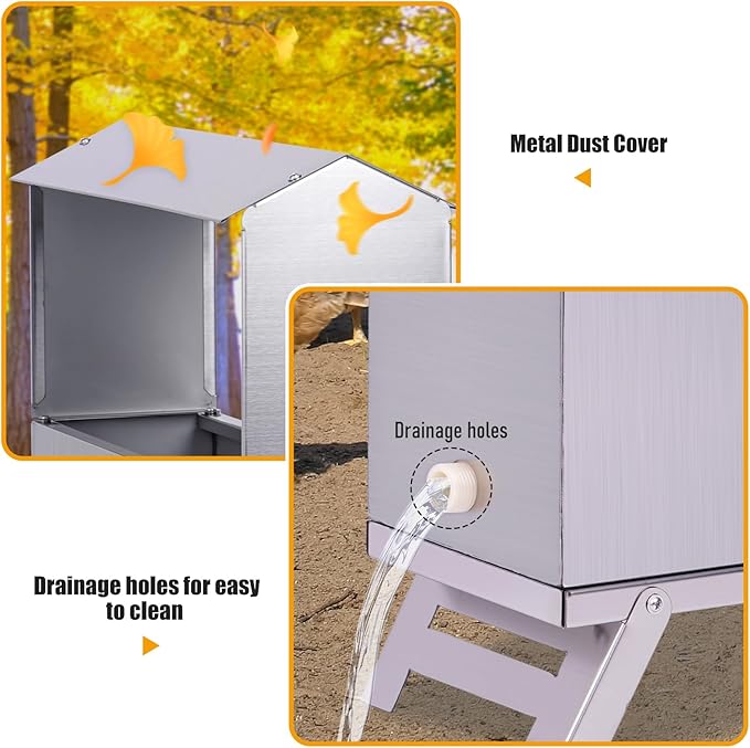 1.5 Gallon Automatic Chicken Waterer,Stainless Steel Chicken Water Feeder with Leg,Automatic Water Dispenser for Poultry Duck with Float Valve Kit,Hose and 1/2" to 3/4" GHT Adapter