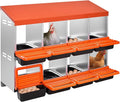 VEVOR 2 Tiers Chicken Nesting Boxes, 8 Compartments, Metal Egg Laying Boxes with Protective Collection Lids, Roll Out Nesting Box, Easy to Assemble, Ideal for Hens, Ducks, Chickens, and Other Poultry