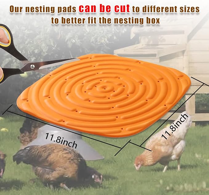 6PCS Washable Nesting Pads Chicken Nesting Boxes Chicken Bedding for Chicken Coop,Reusable & Improves Eggs Production (6 Pack)