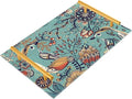 Bathroom Vanity Tray Counter Organizer, Floral and Bird Pattern Turquoise Decorative Tray with Handles Countertop Storage for Bathroom Bedroom Kitchen Home Farmhouse