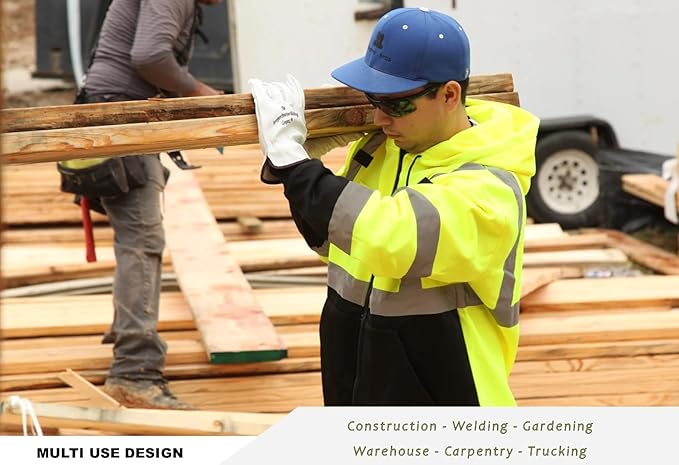 Strongarm Premium Goatskin Leather Welding & Work Gloves, for Welding, Construction, Industrial, Gardening, Mechanix, Driver