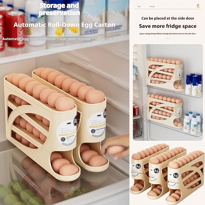 Fridge Egg Holder, 30 egg organizer/tray for refrigerator,fridge organizers and storage for Kitchen.(White)
