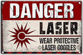 Danger Laser Wear Goggles Metal Sign Vintage Retro Wall Decor Warning Safety Notice For Workplace Lab Industrial Area 12 x 8 Inch Aluminum Indoor Outdoor Art
