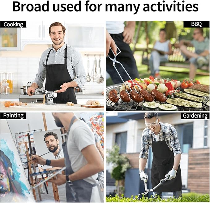 Apron Adjustable Waterproof Apron for Men Women Kitchen Cooking Baking Gardening Working Bib Apron
