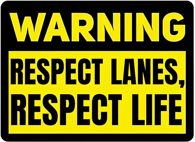 Vintage Metal Sign RESPECT LANES, RESPECT LIFE Tin Sign Retro Wall Decor For Home Coffee Bar Funny Aluminum Sign 8x12 inch