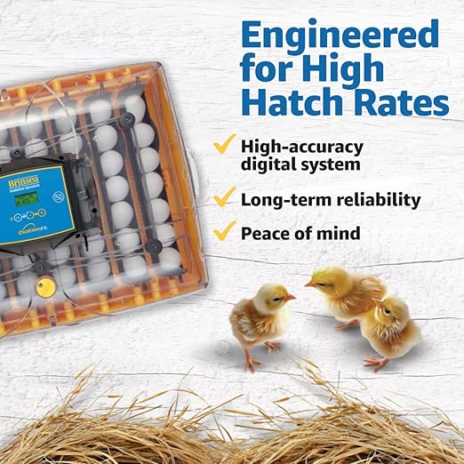 Brinsea Ovation 56 EX 56-Egg Incubator with Automatic Humidity Control - Incubators for Hatching Eggs with Digital Alarms - Programmable Turning for Chicken and Duck