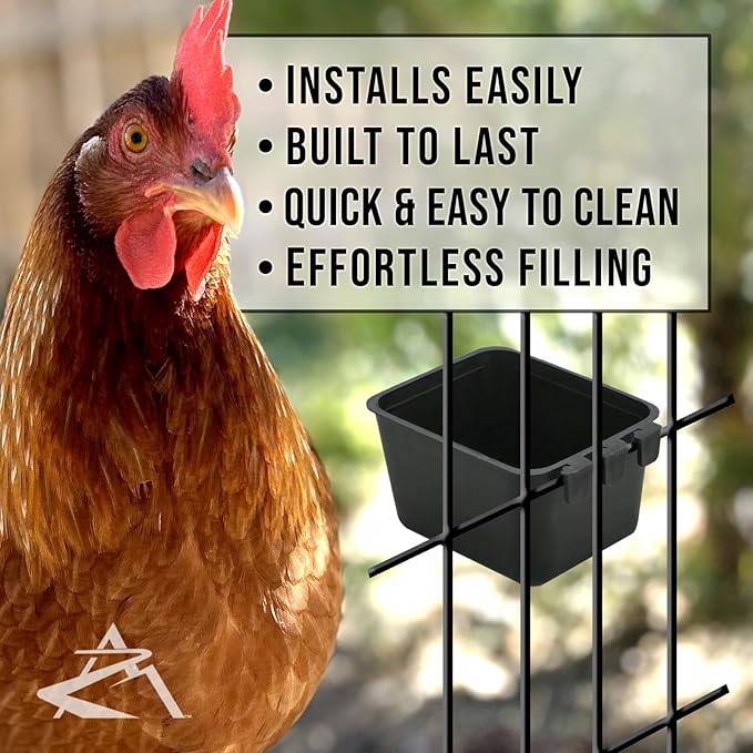 The ROP Shop 12-Pack - 16oz Black Cage Cup for Feed & Water for Poultry Ducks, Birds, Hamsters