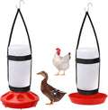 2 Packs Chick Feeder and Waterer Kit 1L Chick Feeder and 1L Chick Waterer Chicken Feeder and Hanging Chicken Waterer for Poultry Farm Chick Water Food Feeder