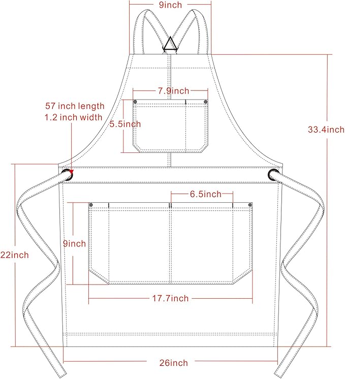 Jeanerlor Cotton Work Apron with Pockets for Women and Men Cross Straps & Adjustable S to XXXL 2 Size