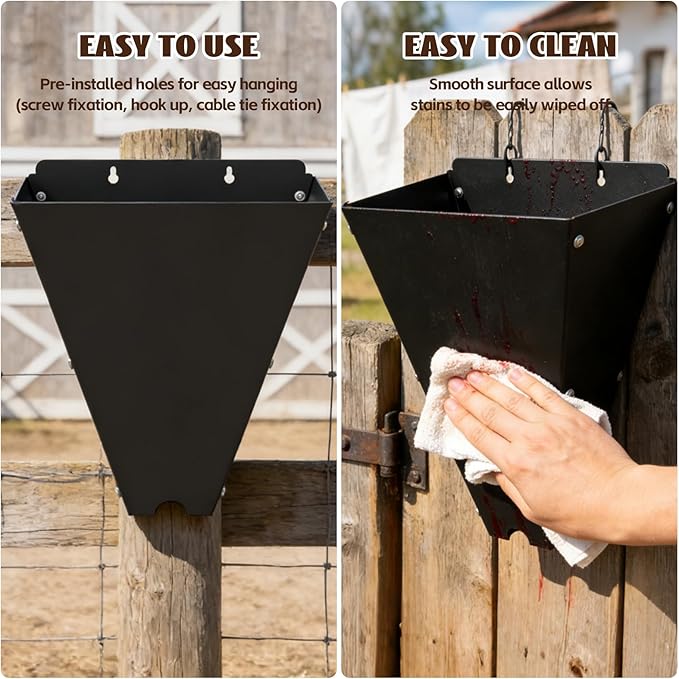 Chicken Cone for Butchering: 10 lbs Metal Poultry Restraining Cone, Flat Back Design, Easy to Clean, Medium Chicken Processing Equipment for Laying Hens, Broilers, and Turkeys