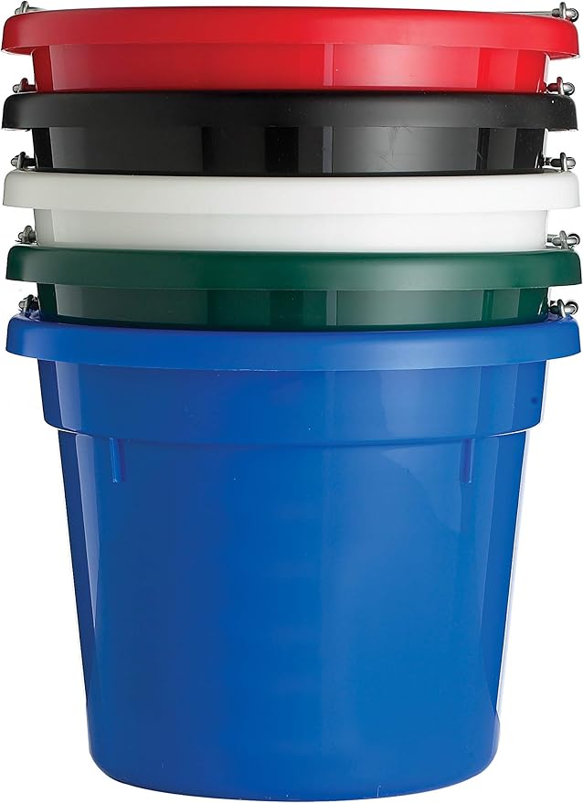 Little Giant® Round Plastic Utility Bucket | Durable & Versatile Feeder Pail with Handles | Bucket for Cleaning | 10 Quarts | Green