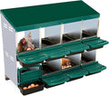 8 - Compartment Roll Away Chicken Nesting Box, Wall - Mount Laying Egg Box with Easy Egg Collection & Cleanable Pull - Out Trays, Hen Roosting Boxes for Efficient Egg Laying