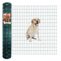 Green PVC Coated Welded Wire Fence 56 Inch x 50 Foot, 2 Inch x 4 Inch 14GA, Garden Border Fencing Roll Vinyl Coating Metal Wire Mesh Hardware Cloth for Yard Vegetable Plant Protection