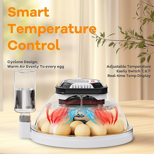 Incubators for Hatching Eggs, 12–18 Egg Capacity Digital Egg Incubator with Automatic Egg Turning and Accurate Humidity Control for Chicken, Quail, Duck