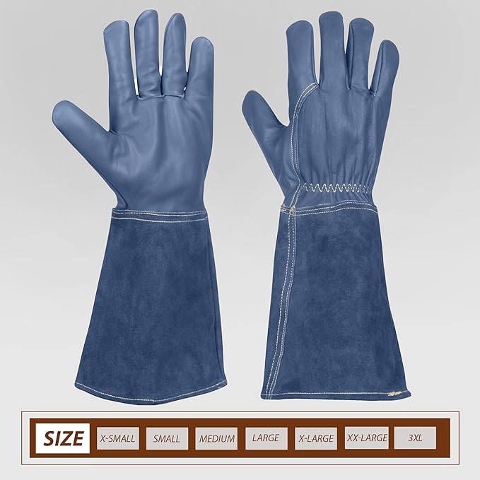 Suse's Kinder Animal Handling Gloves Leather Padding Dog,Cat Scratch,Bird Falcon Gloves Grabbing Reptile Squirrel Snake Bite