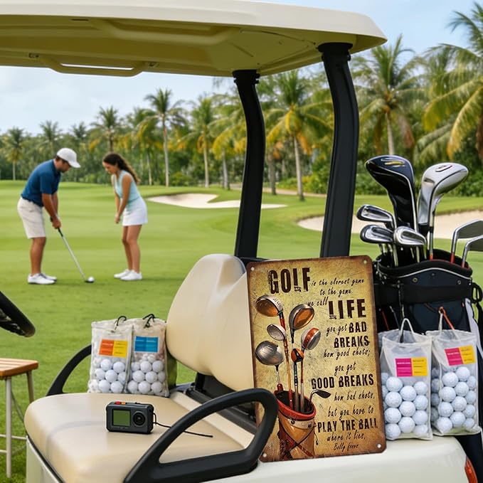 Golf Metal Tin Sign Golf Tin Poster Wall Decor 12x16 Inch Home Club Man Cave Garage Bar Restaurant Decor