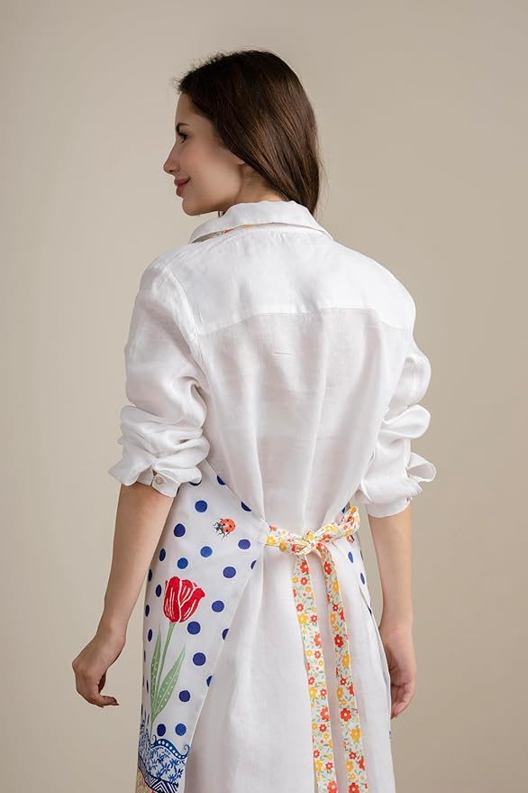 Maison d' Hermine 100% Cotton Apron for women with Pocket Kitchen Chef Apron for Men Cooking Easter Decorations